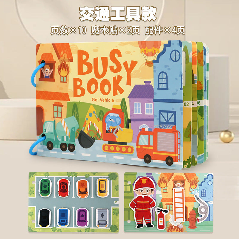 Cross-border Enlightenment Early Education Cartoon Quiet Paste Book Children's Educational Toys Handmade Material Package Repeated Busy Book