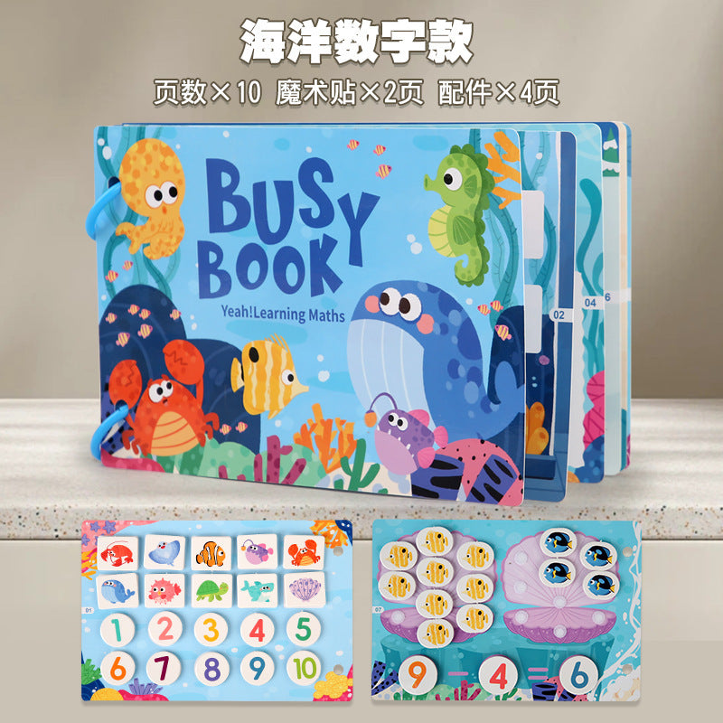 Cross-border Enlightenment Early Education Cartoon Quiet Paste Book Children's Educational Toys Handmade Material Package Repeated Busy Book