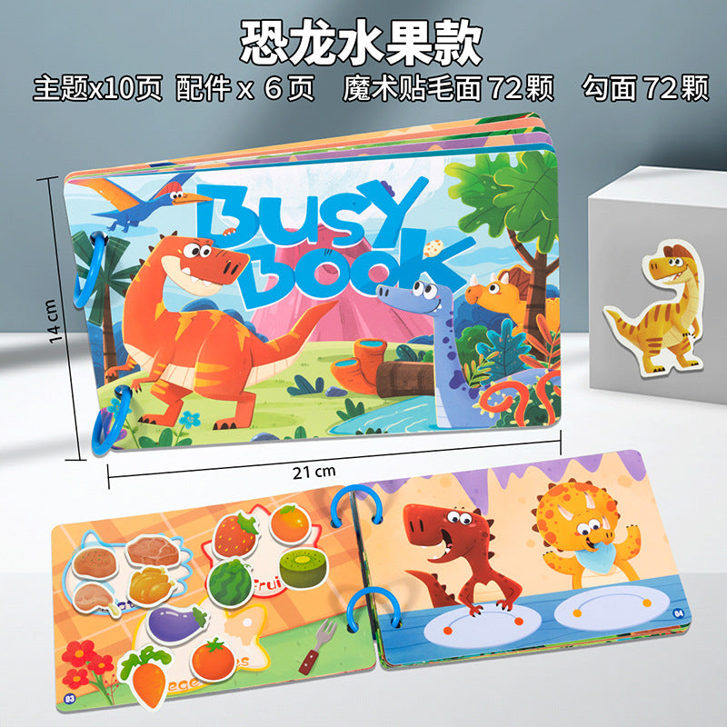 Cross-border Enlightenment Early Education Cartoon Quiet Paste Book Children's Educational Toys Handmade Material Package Repeated Busy Book