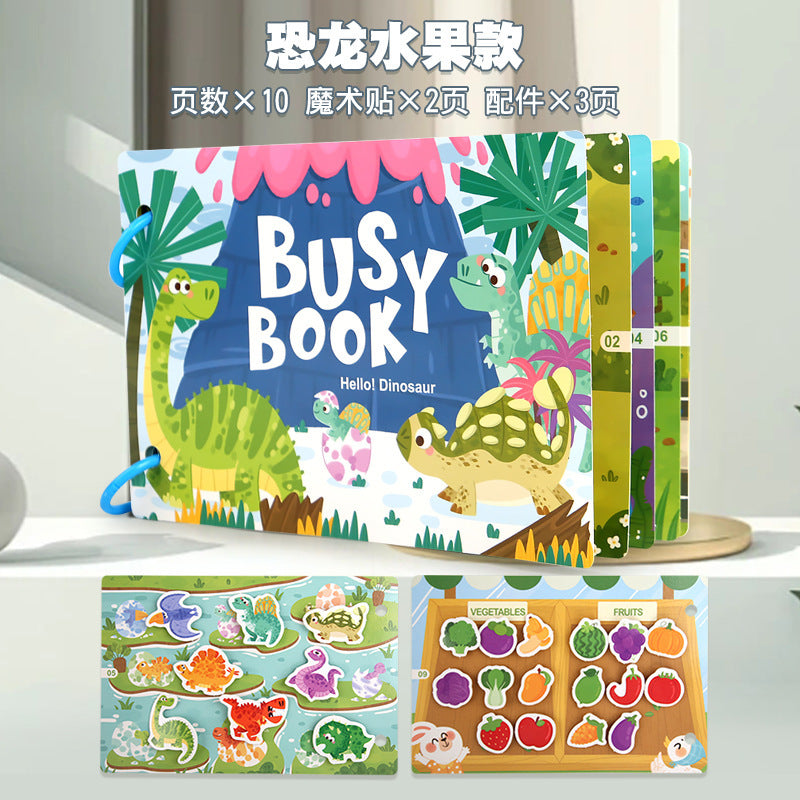 Cross-border Enlightenment Early Education Cartoon Quiet Paste Book Children's Educational Toys Handmade Material Package Repeated Busy Book