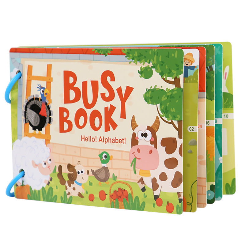 Cross-border Enlightenment Early Education Cartoon Quiet Paste Book Children's Educational Toys Handmade Material Package Repeated Busy Book