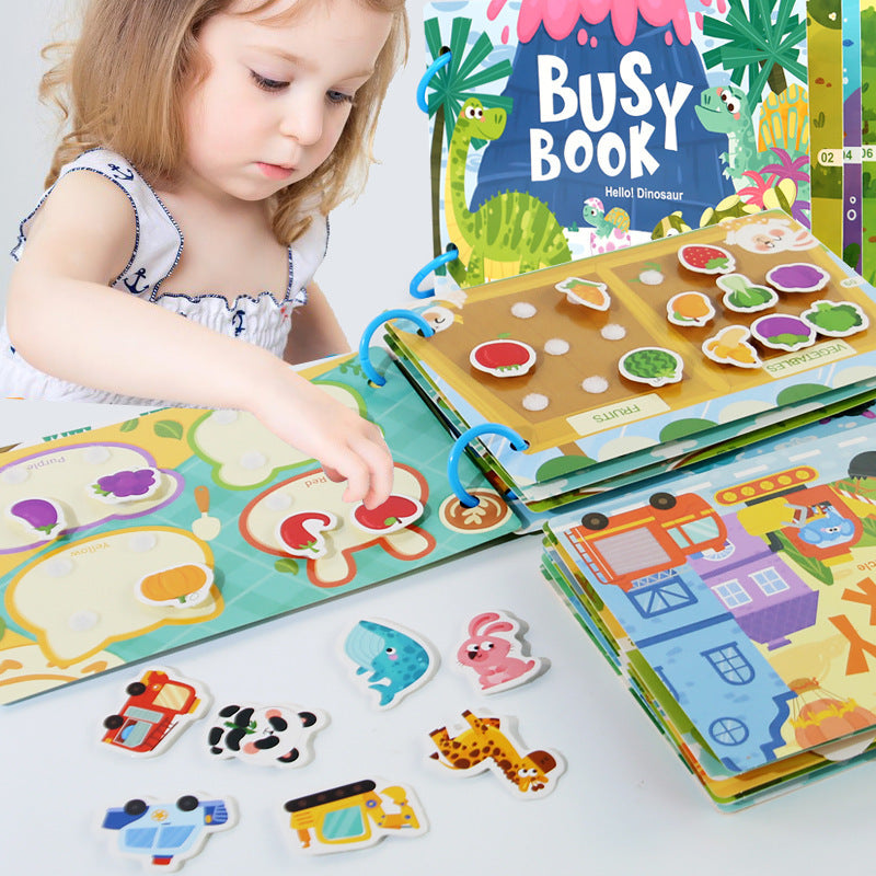 Cross-border Enlightenment Early Education Cartoon Quiet Paste Book Children's Educational Toys Handmade Material Package Repeated Busy Book