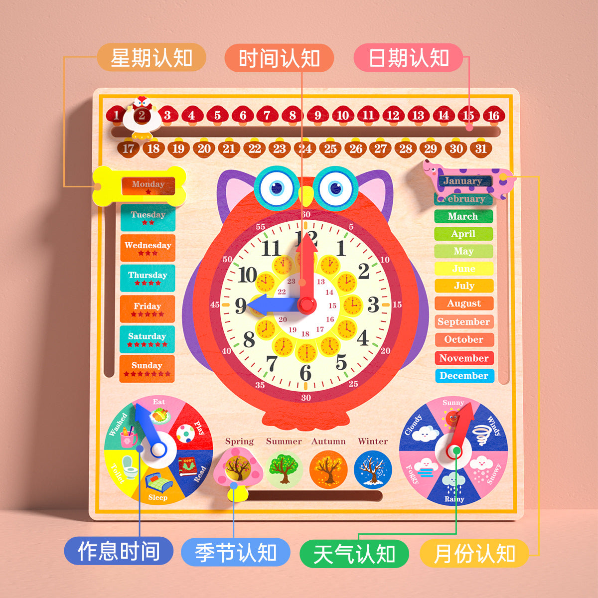 Children Learn Clock Teaching Aids Kindergarten Learn to Recognize Clocks and Time Cognitive Model Digital Toys for Primary School Students