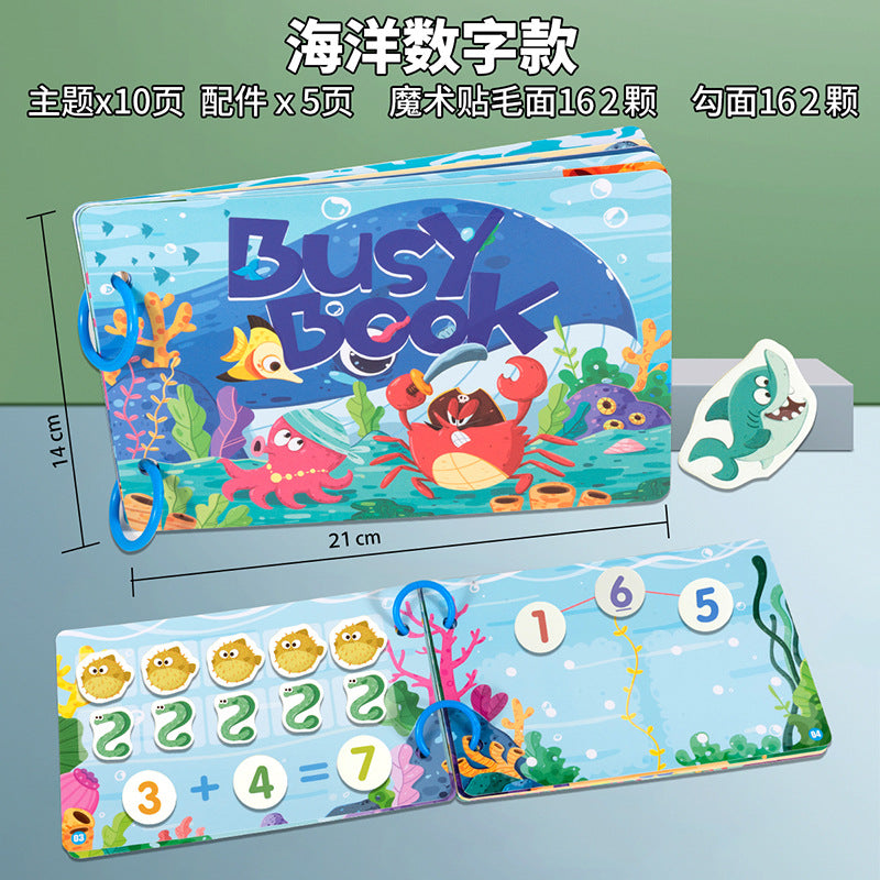 Cross-border Enlightenment Early Education Cartoon Quiet Paste Book Children's Educational Toys Handmade Material Package Repeated Busy Book