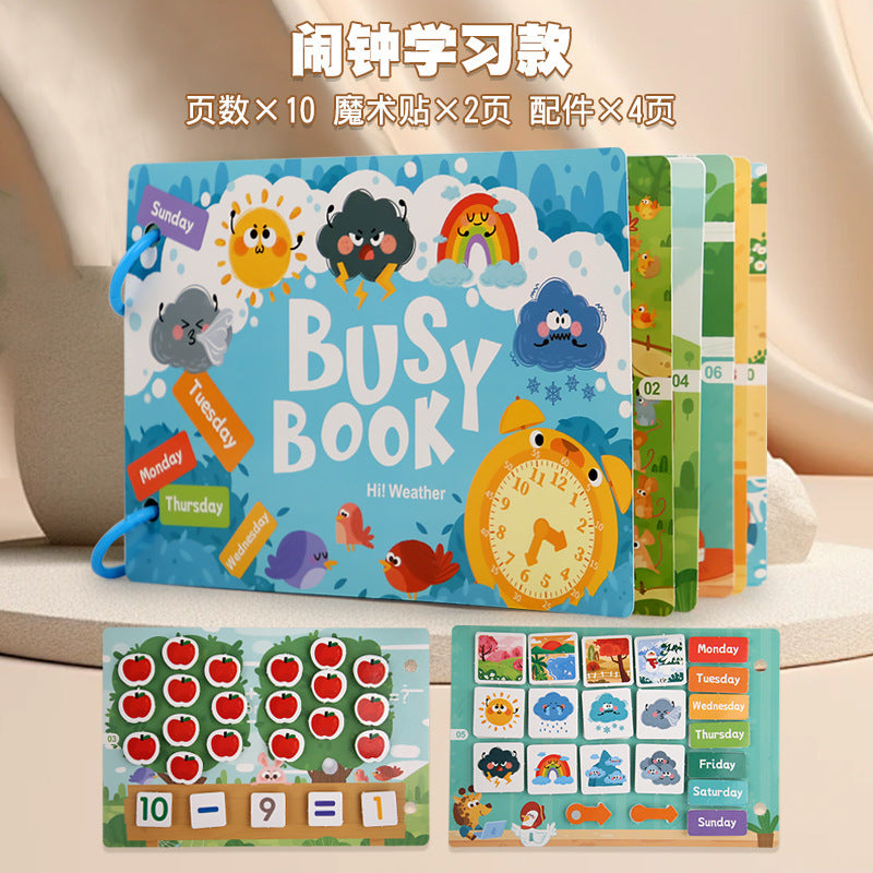 Cross-border Enlightenment Early Education Cartoon Quiet Paste Book Children's Educational Toys Handmade Material Package Repeated Busy Book