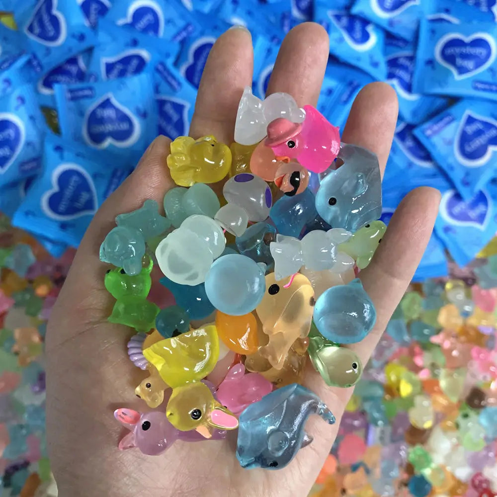 10/20/60PCS Surprise Blind Bags Luminous Animal Mushroom Figurines Miniature Mystery Bag For Potted Dollhouse Fairy Garden Decor