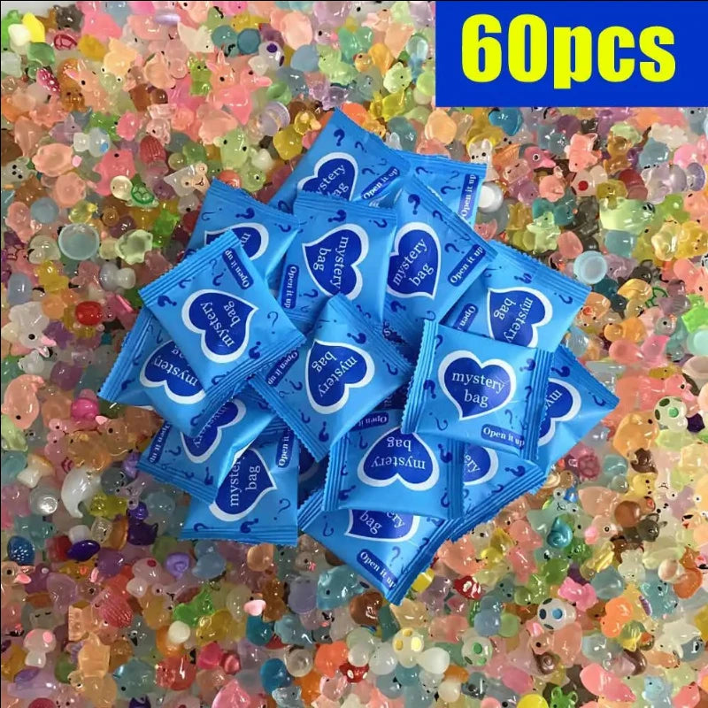 10/20/60PCS Surprise Blind Bags Luminous Animal Mushroom Figurines Miniature Mystery Bag For Potted Dollhouse Fairy Garden Decor
