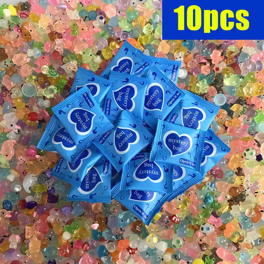 10/20/60PCS Surprise Blind Bags Luminous Animal Mushroom Figurines Miniature Mystery Bag For Potted Dollhouse Fairy Garden Decor