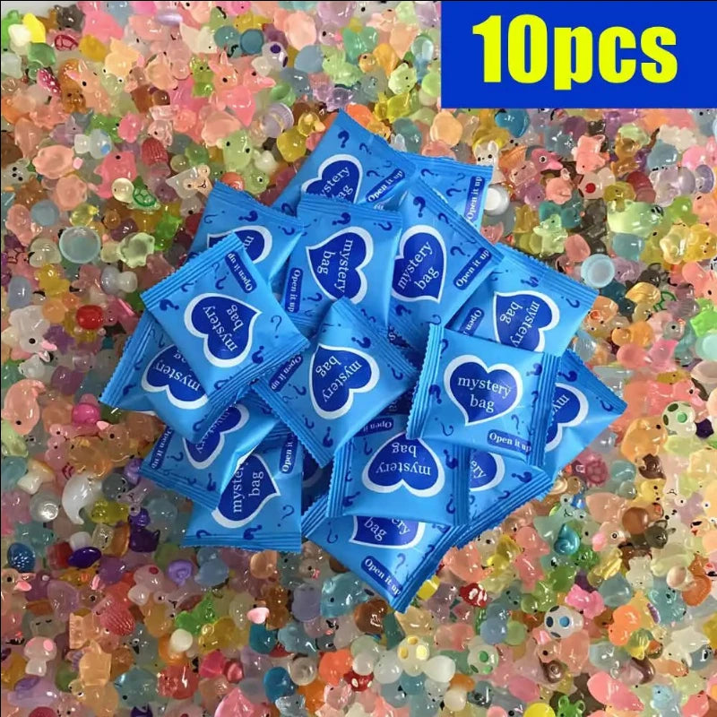 10/20/60PCS Surprise Blind Bags Luminous Animal Mushroom Figurines Miniature Mystery Bag For Potted Dollhouse Fairy Garden Decor
