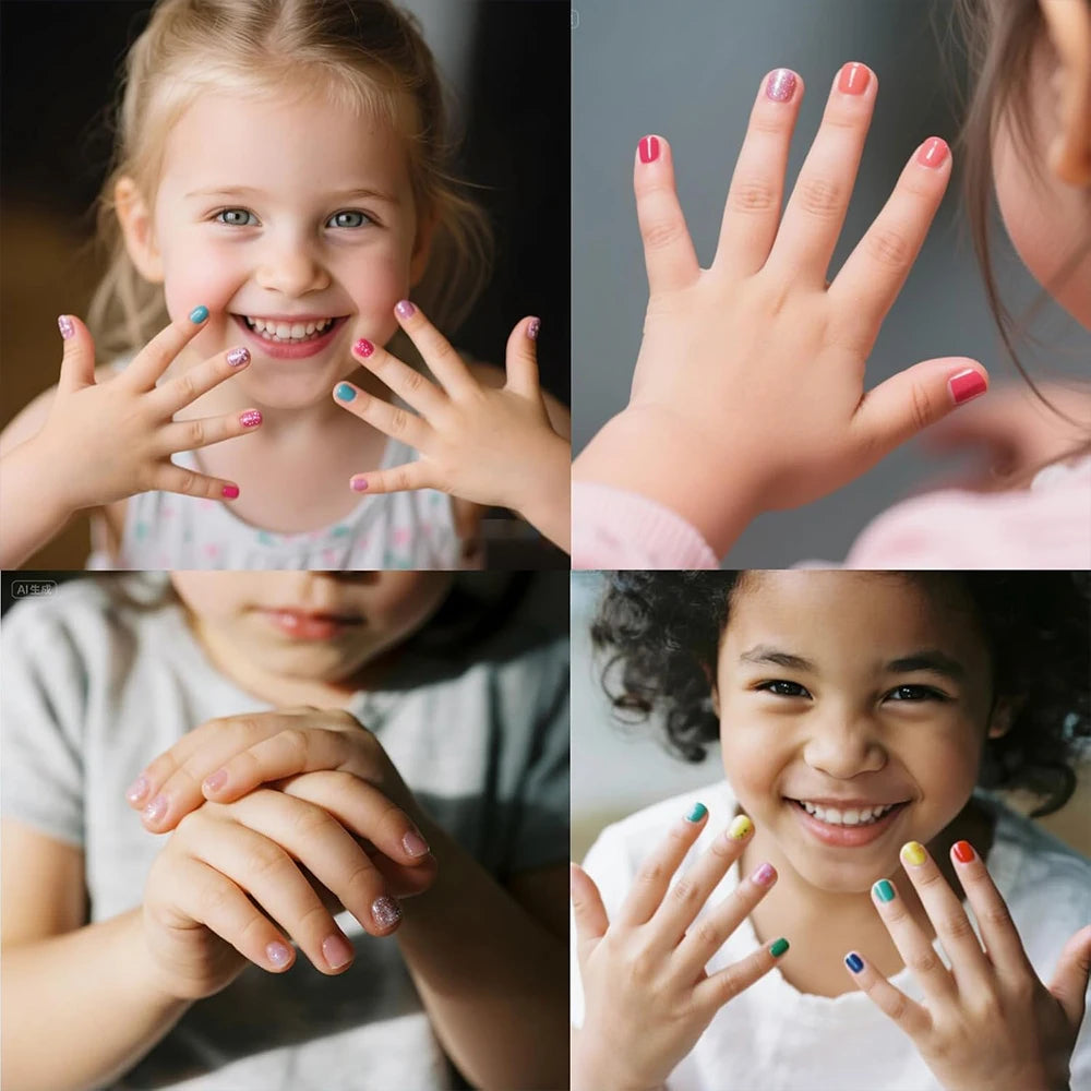 Nail Polish Set Non Toxic Kids Nail Polish Kit Water-Based Quick-Dry Peel-Off DIY Nail Art Kit Gifts for Halloween Christmas