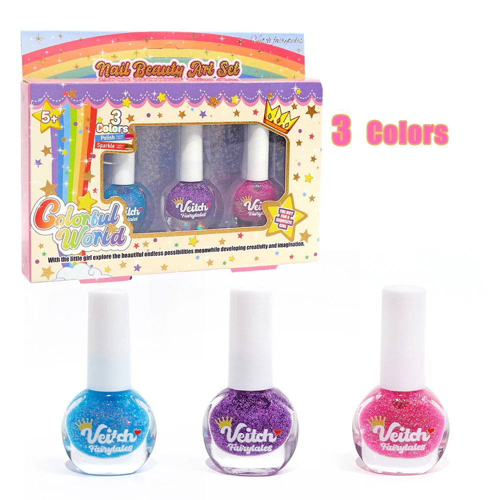 Nail Polish Set Non Toxic Kids Nail Polish Kit Water-Based Quick-Dry Peel-Off DIY Nail Art Kit Gifts for Halloween Christmas